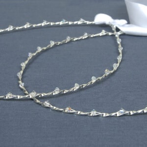 Επαργυρο σετ στεφανα με swarovski